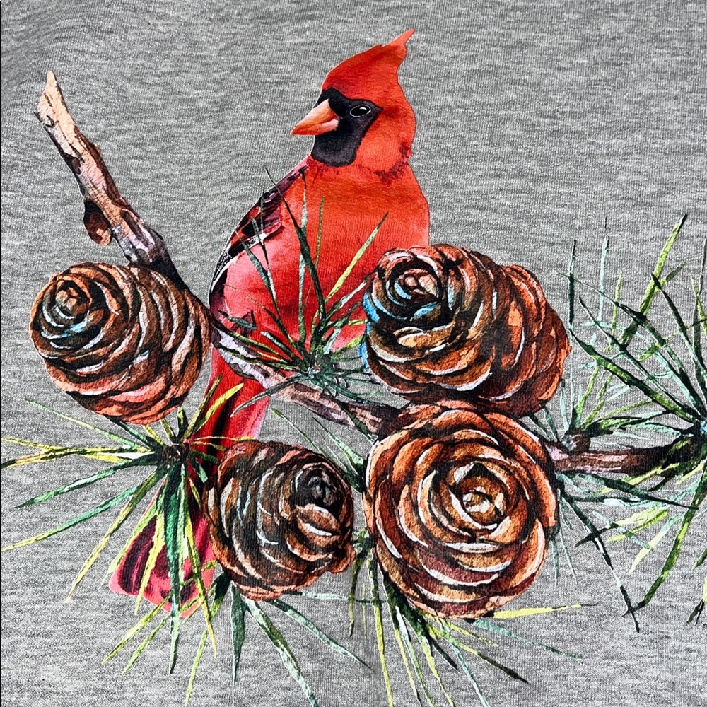 Gildan Women’s Red Cardinal Crewneck Sweater - Picture 2 of 5